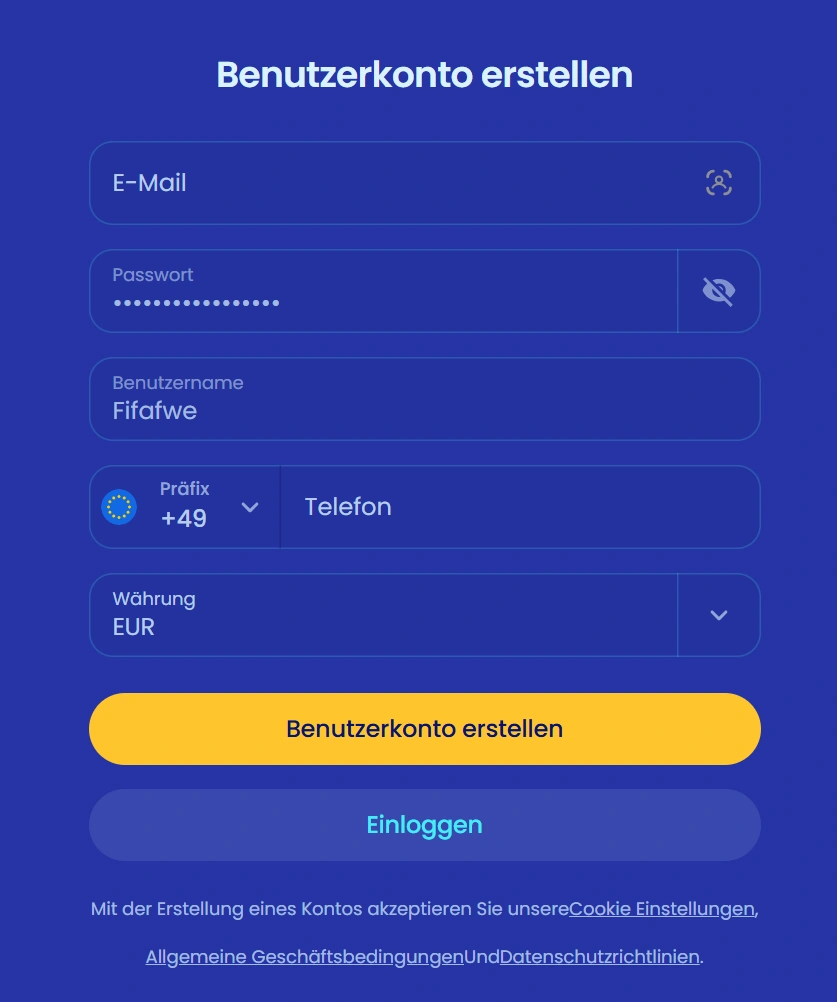 Casoo Registrierungsprozess